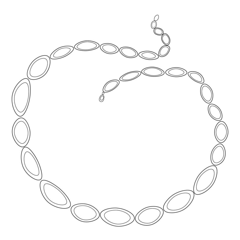 Necklace chain sketch, isolate on white, flat vector, girly stuff vector