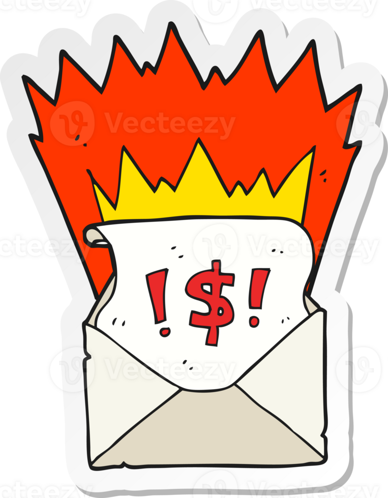 sticker of a cartoon abusive letter png