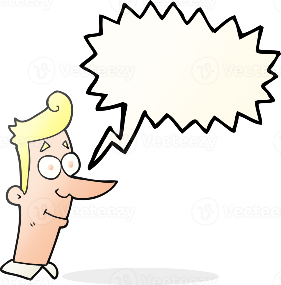 speech bubble cartoon smiling man png