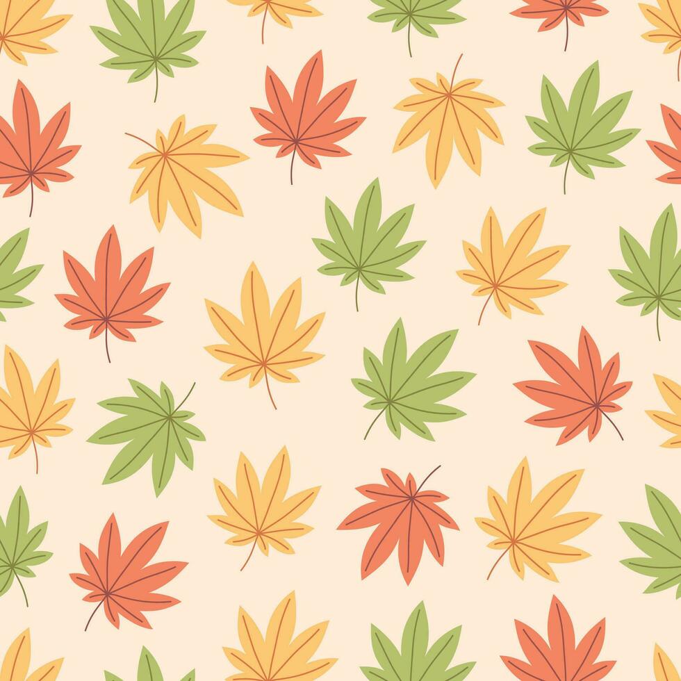 Maple leaves seamless pattern. Autumn foliage, autumn time. Design for fabric, textile, wrapping paper vector