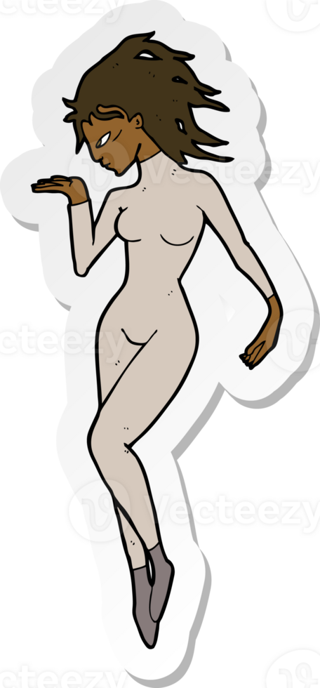 sticker of a cartoon future space woman png