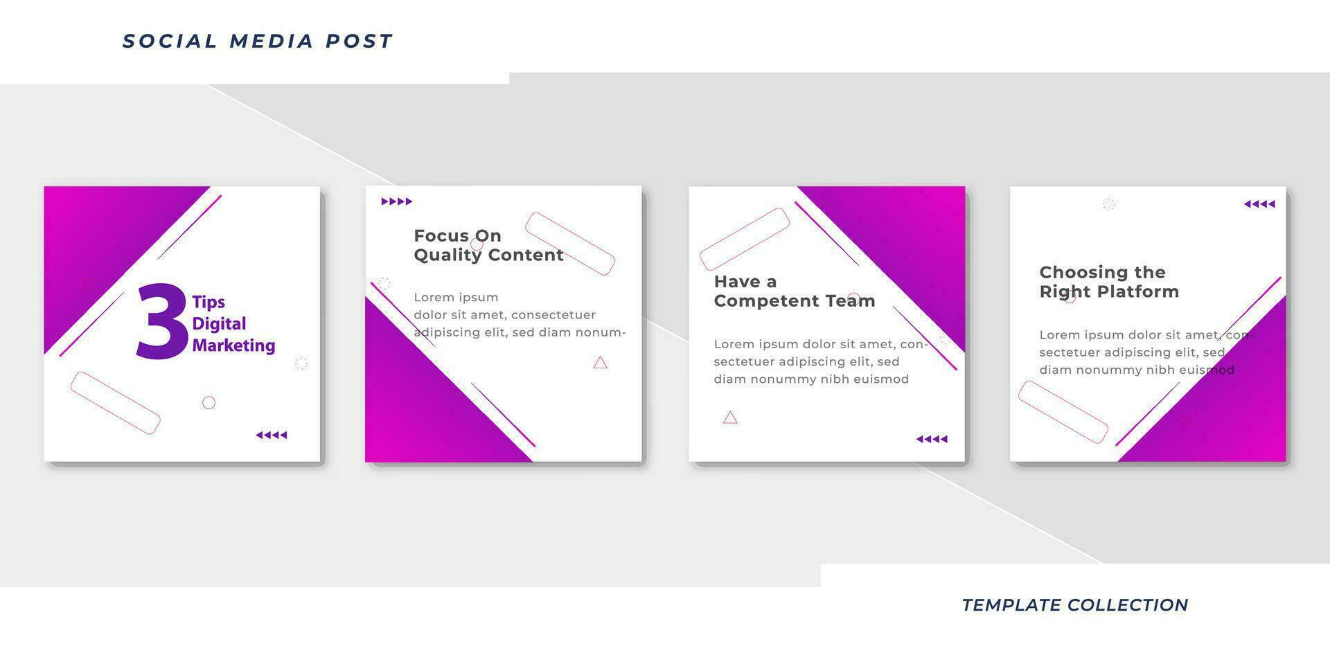 Tips post collection tutorial, tip, trick, quick tips, layout template design element Pro Vector