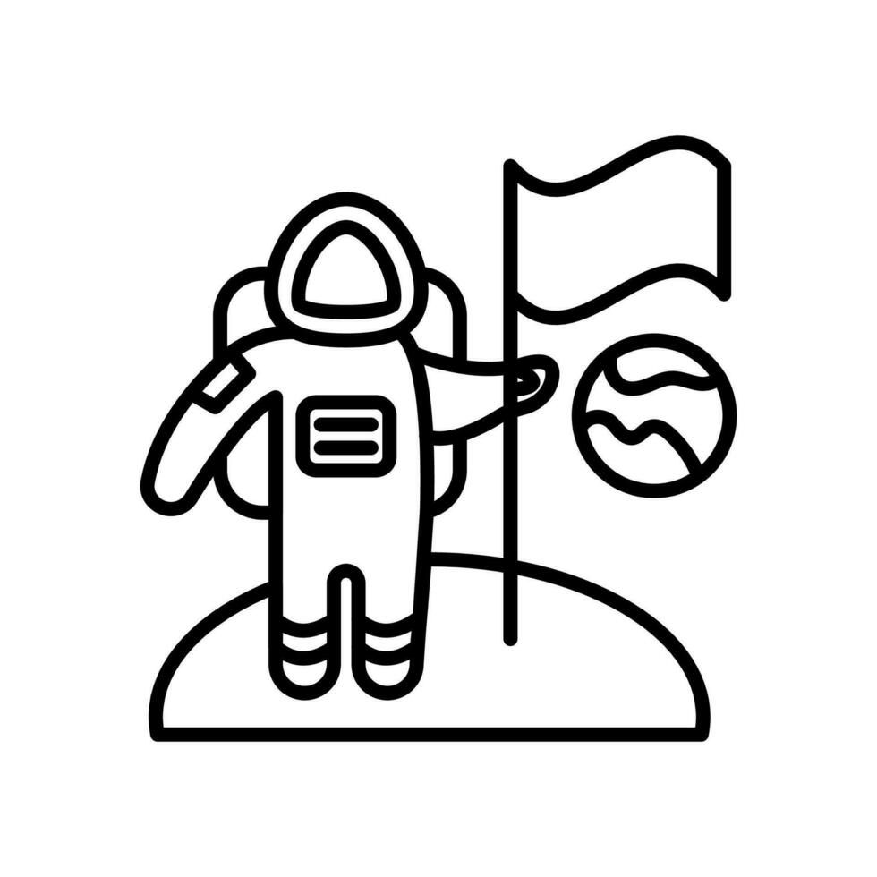 Landing On Moon icon in vector. Illustration vector