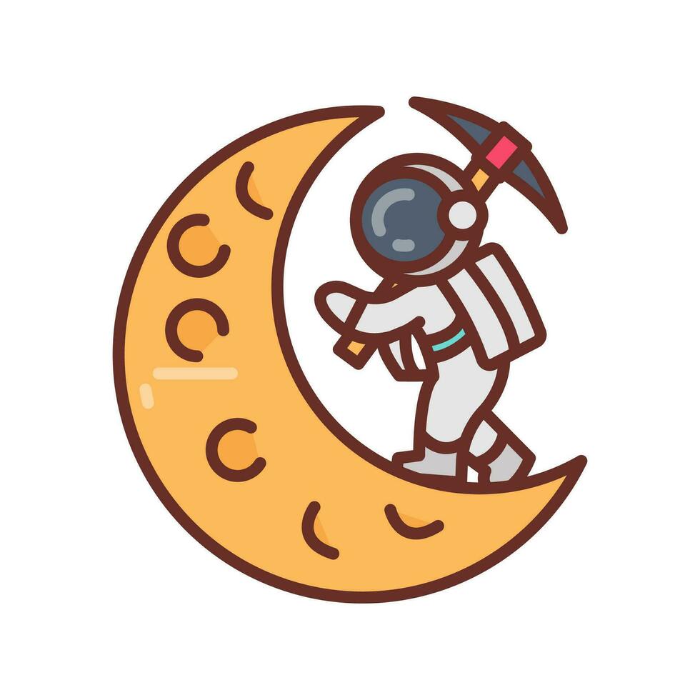 Moon Mining icon in vector. Illustration vector