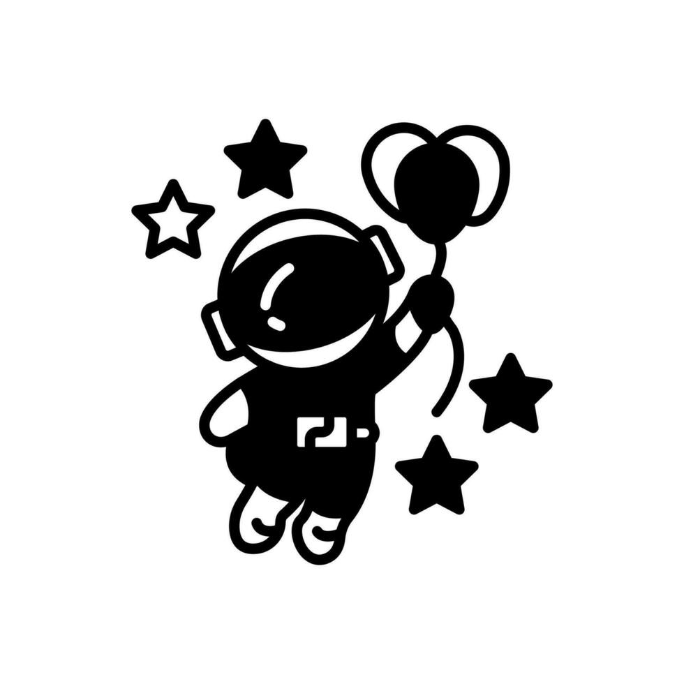 Astronaut With Balloons icon in vector. Illustration vector