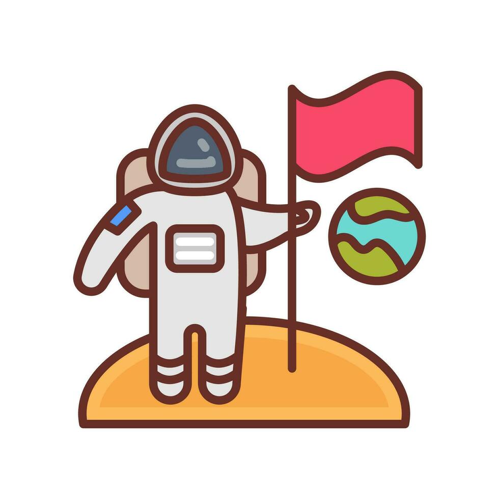 Landing On Moon icon in vector. Illustration vector