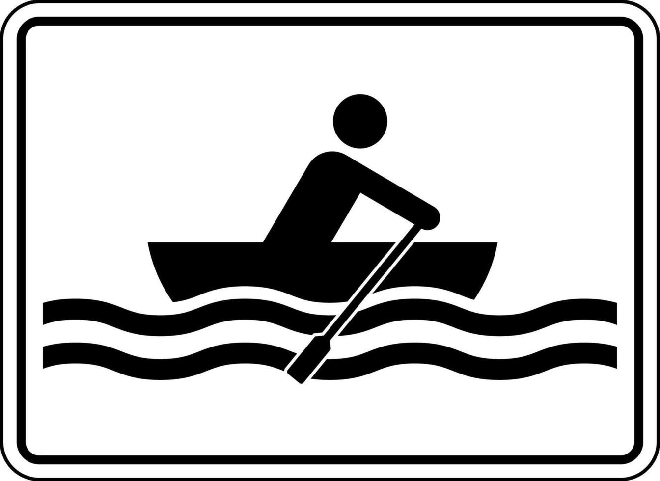 Water Safety Sign Warning - Rowing Area vector