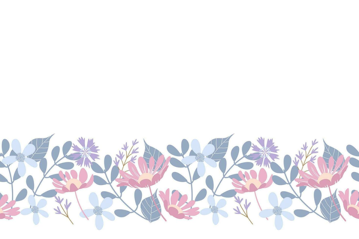 Floral seamless pattern background flower motifs pastel colour vector illustration