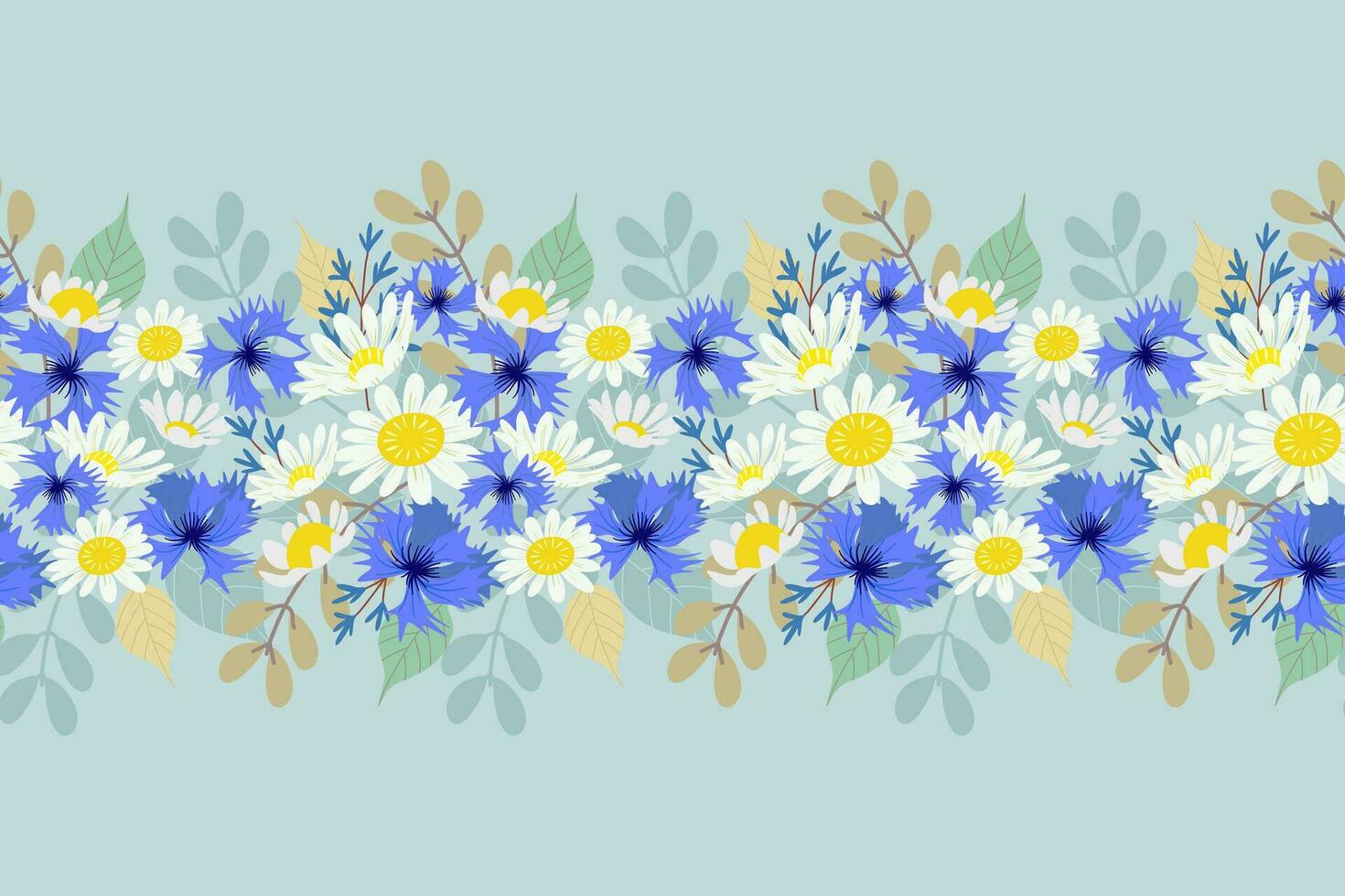 Floral seamless pattern background flower motifs pastel colour vector illustration