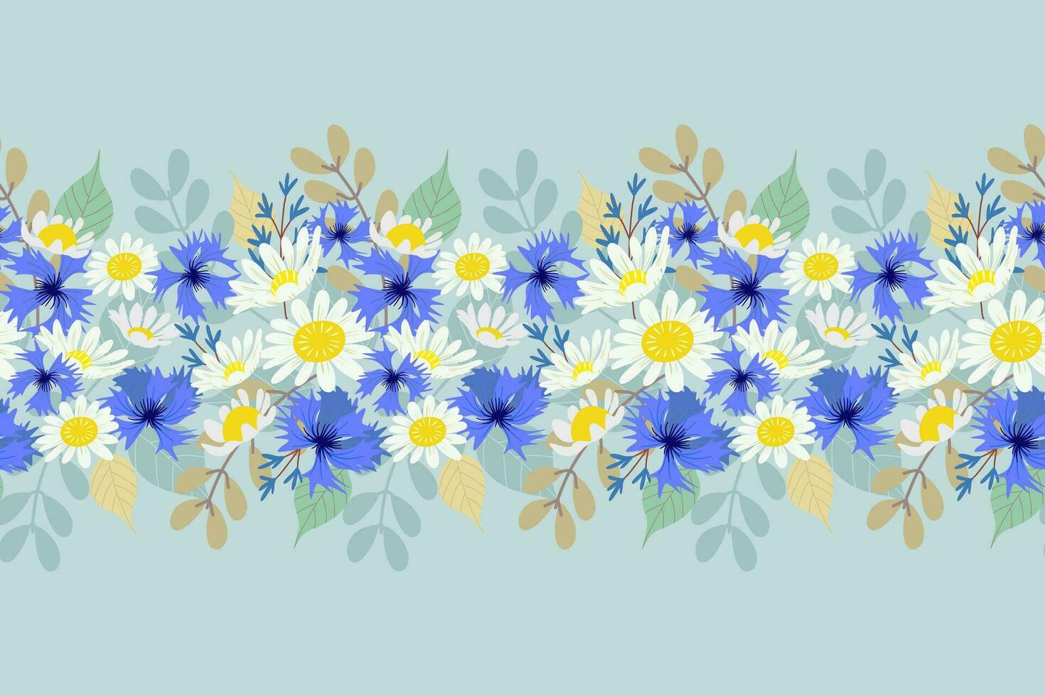 Floral seamless pattern background flower motifs pastel colour vector illustration