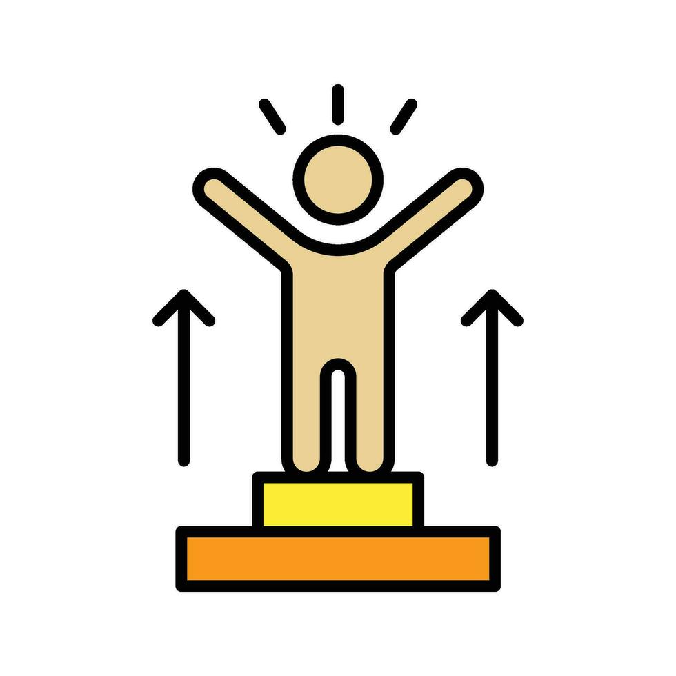 winners on podium. Self Motivation icon vector