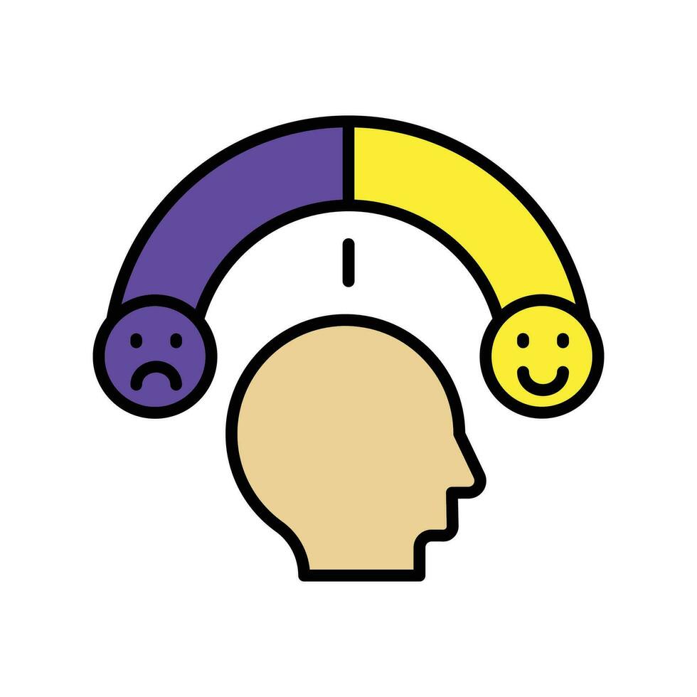Emotional Stable icon. lineal color icon vector