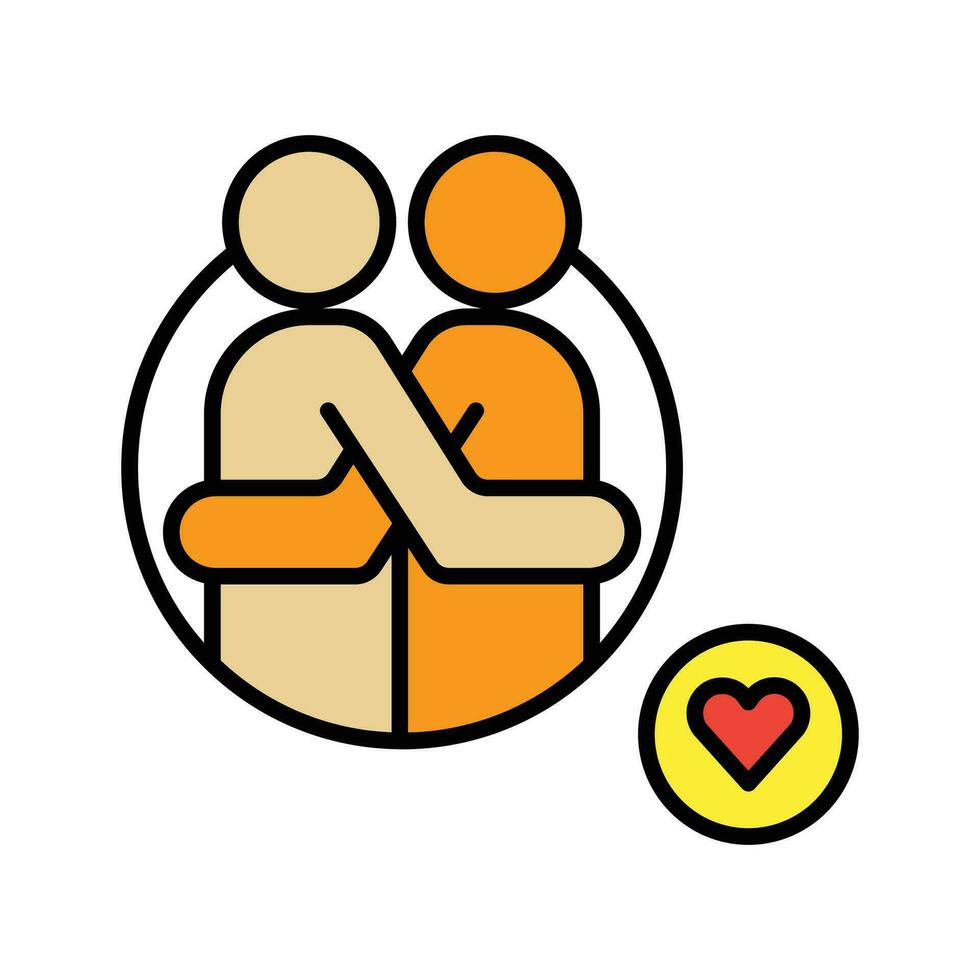 abrazo icono. amistad icono vector