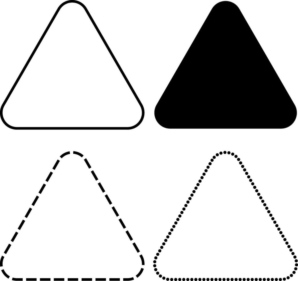 rounded triangle icon set vector