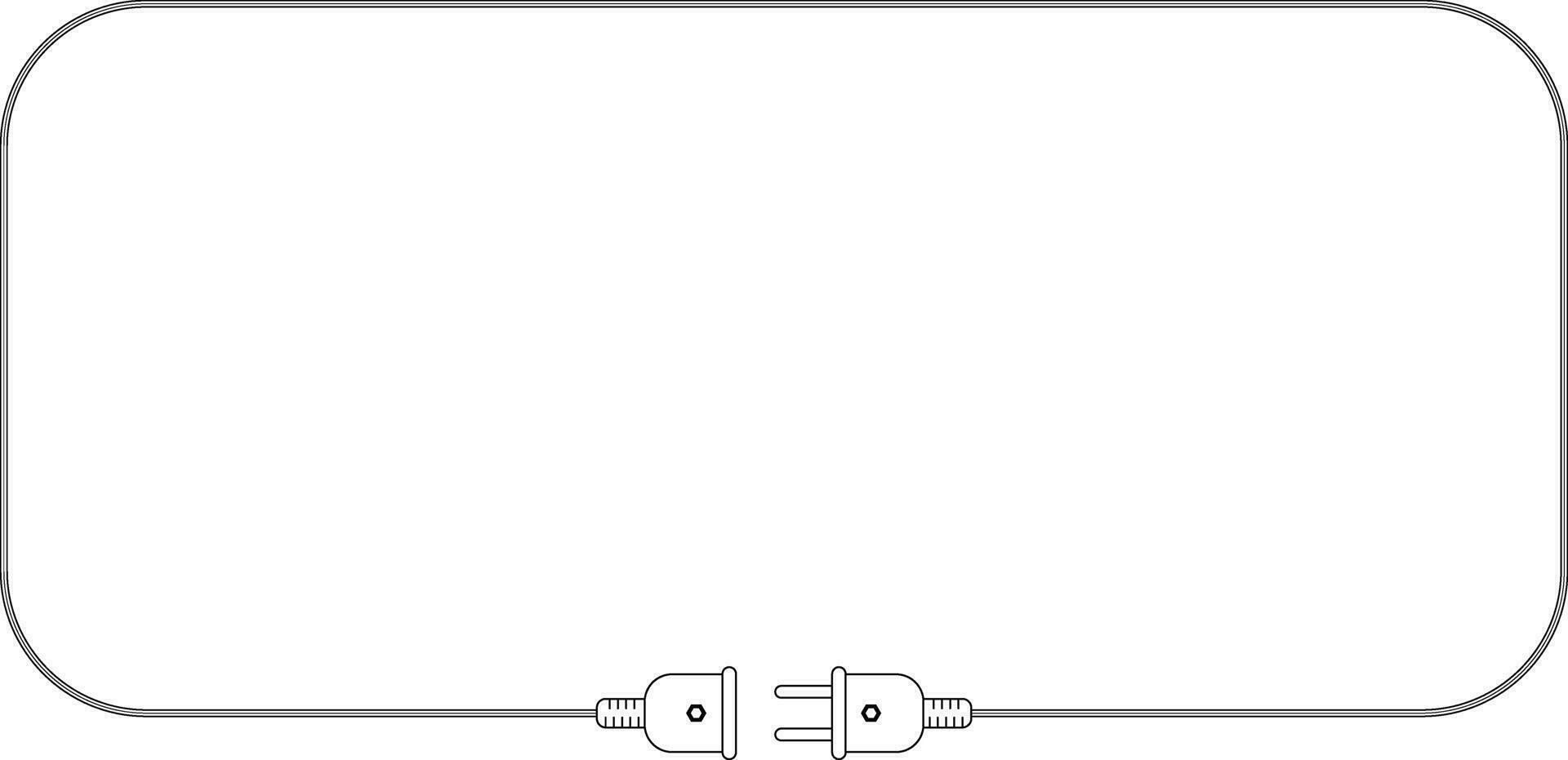 rectangular electric Plug and Socket frame with copy space for text or design vector