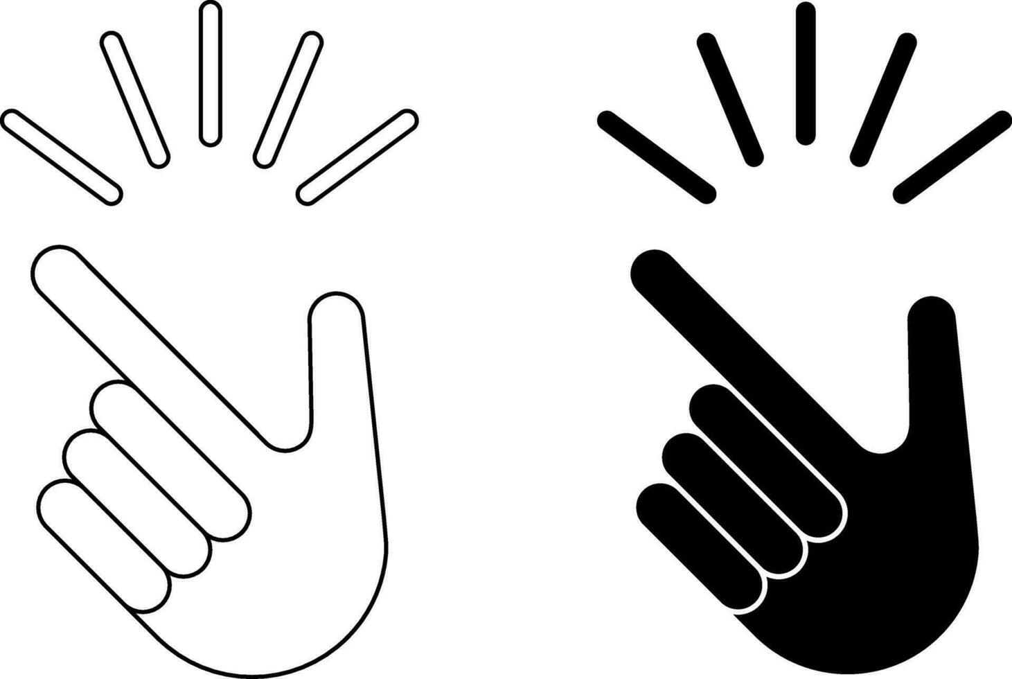 outline silhouette Finger snapping icon vector