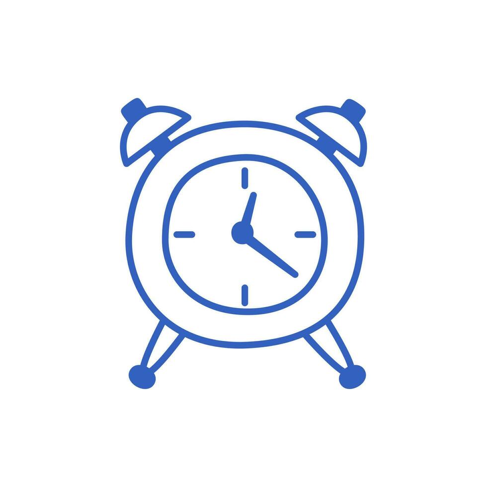 contorno alarma reloj aislado en blanco en garabatear estilo. vector