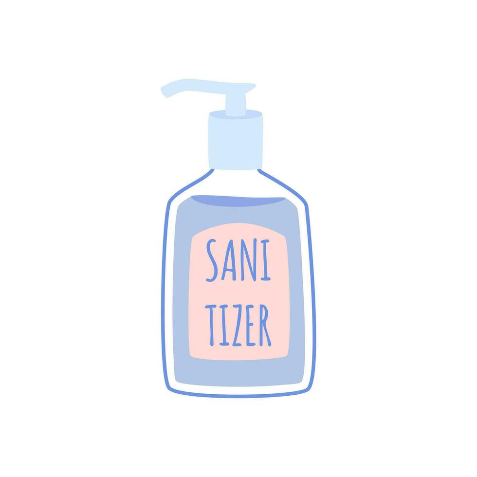 A bottle of hand sanitizer, washing gel. vector