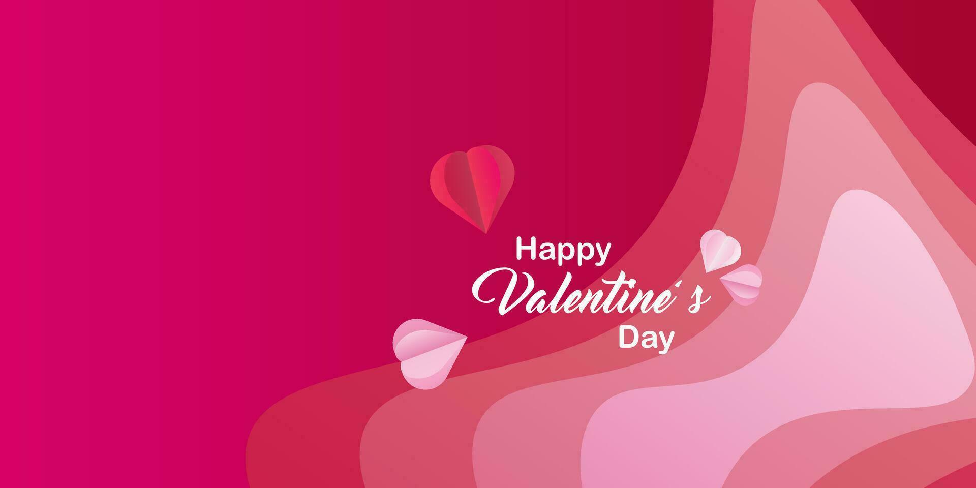 Valentine's day background with gradient colors and hearts. Vector illustrations, banners, flyers, invitations, posters, brochures, discount vouchers.copyspace.