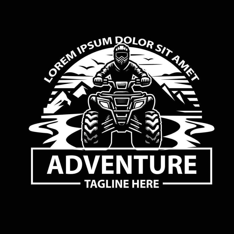 adventure atv on the river mud, design for t shirt vector