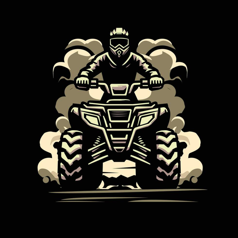 atv sport and smoke illustration vector