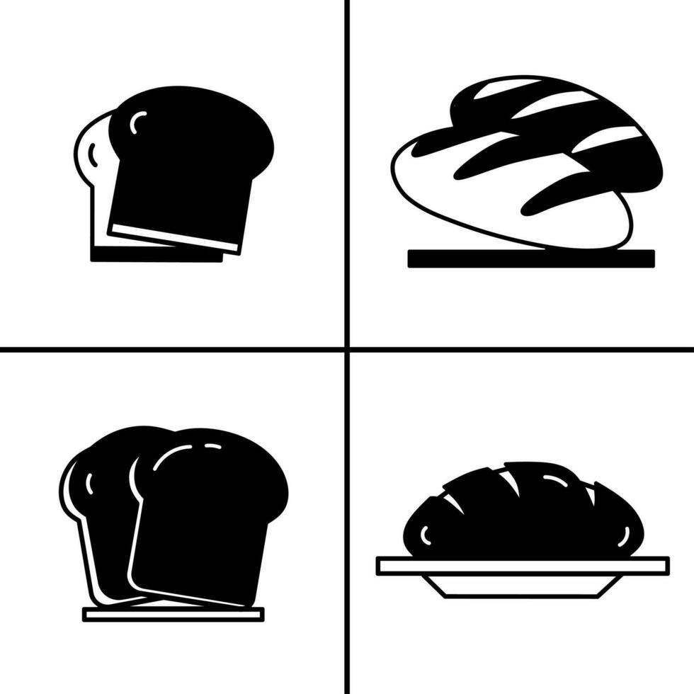 vector negro y blanco ilustración de un pan icono para negocio. valores vector diseño.