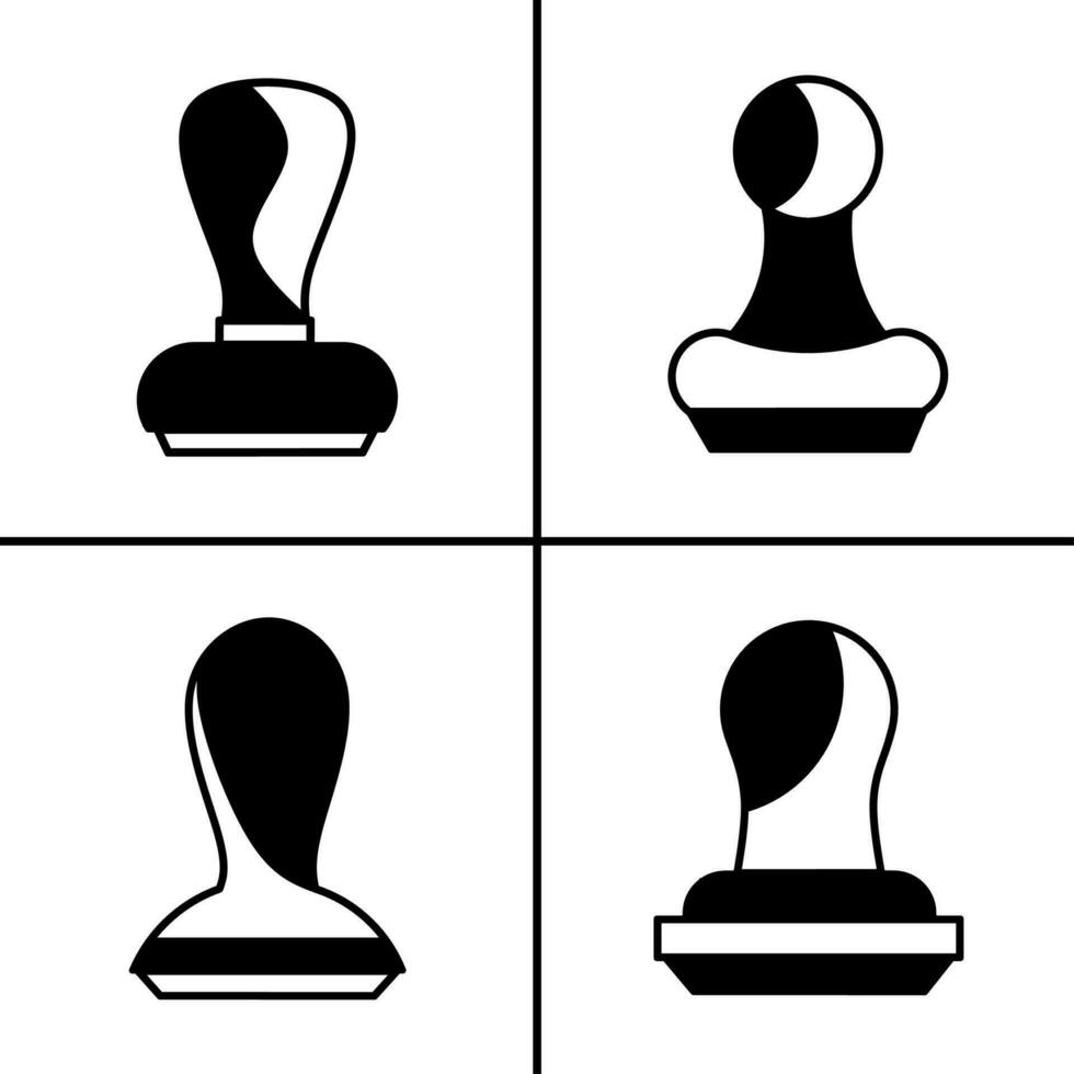 Vector black and white illustration of stamp icon for business. Stock