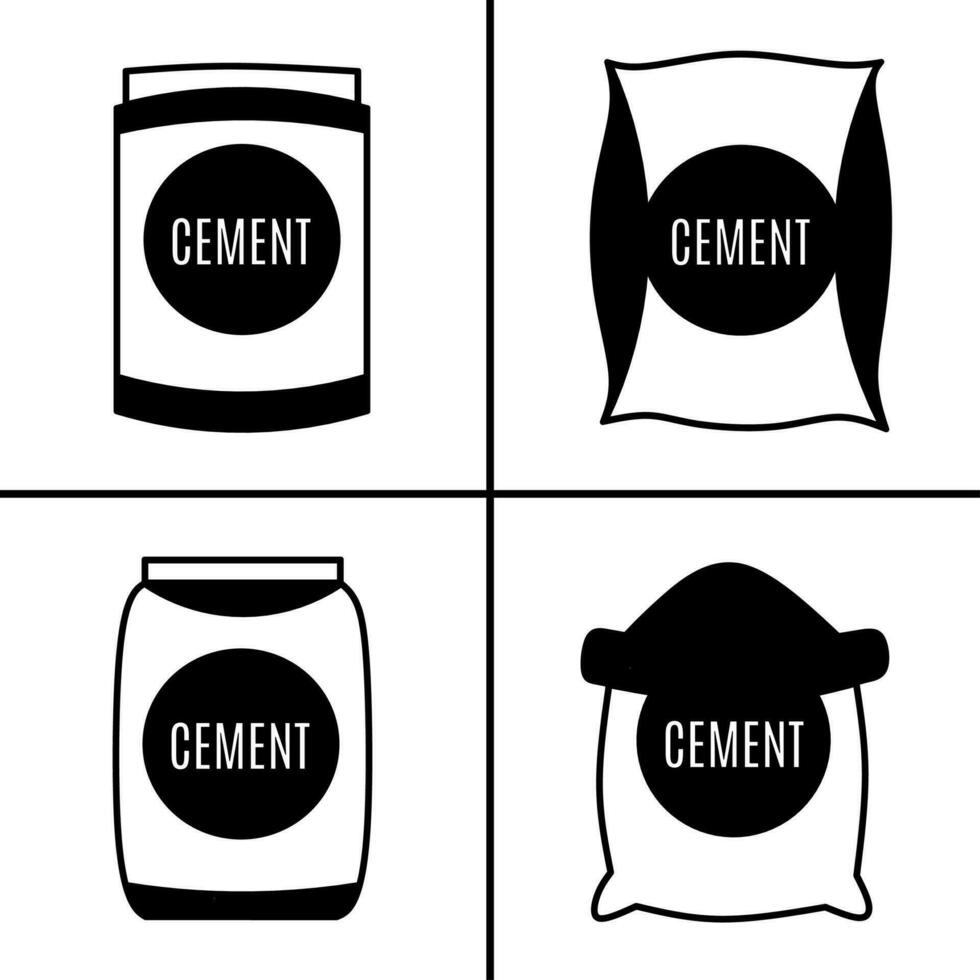 Vector black and white illustration of cement icon for business. Stock vector design.