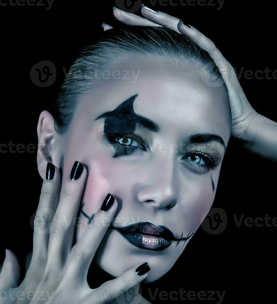 Creepy makeup for Halloween party photo