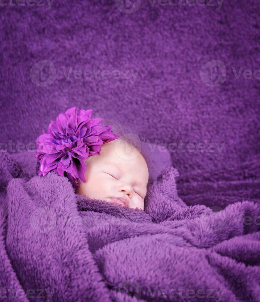 Stylish newborn girl photo