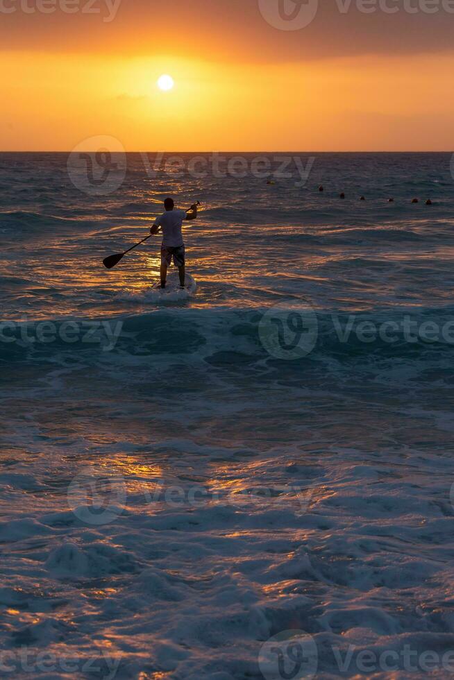 Man on the Sup on Sunset photo