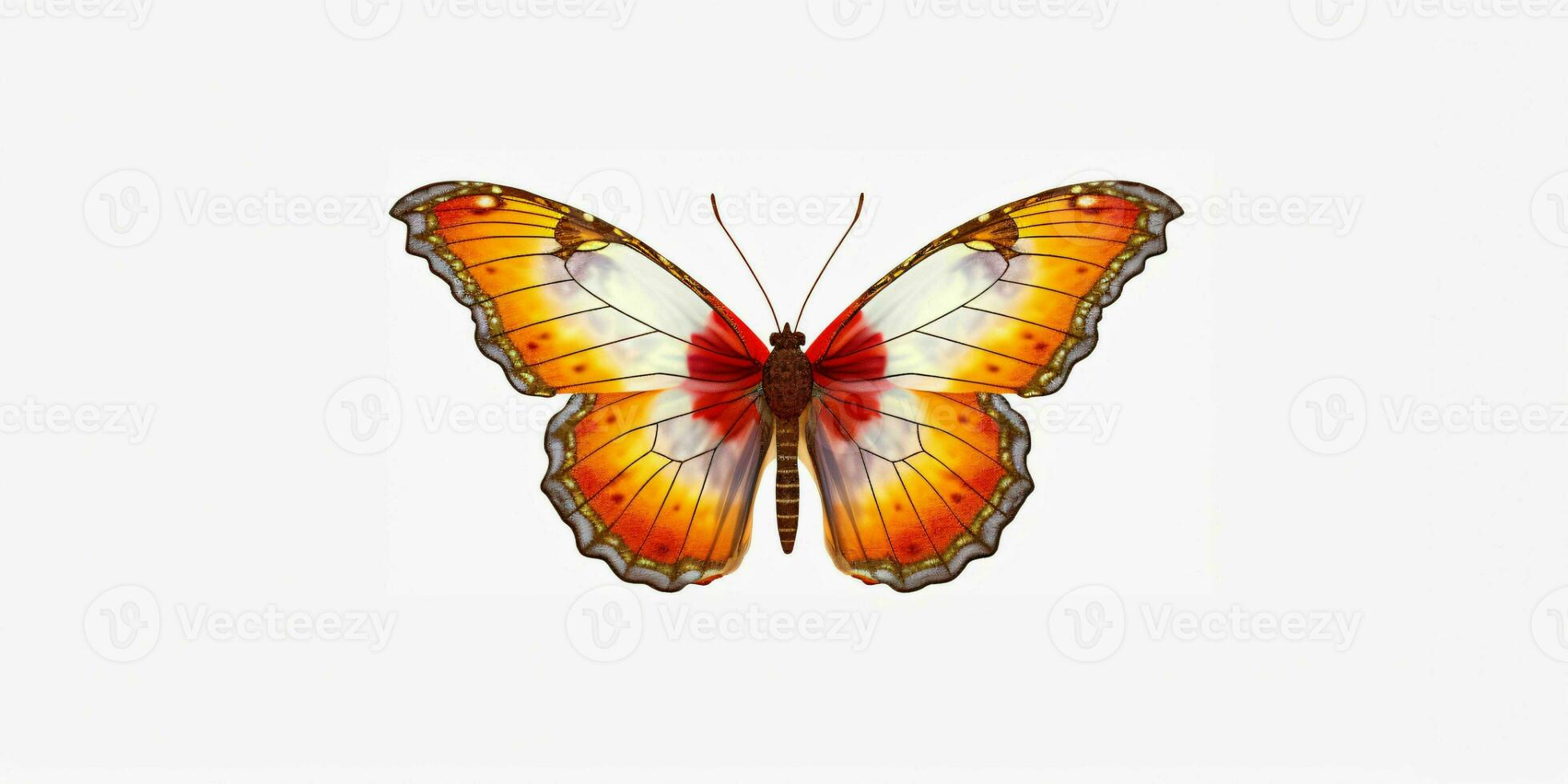 AI generated Beautiful and Colorful Butterfly Isolated on White Background. Generative AI photo