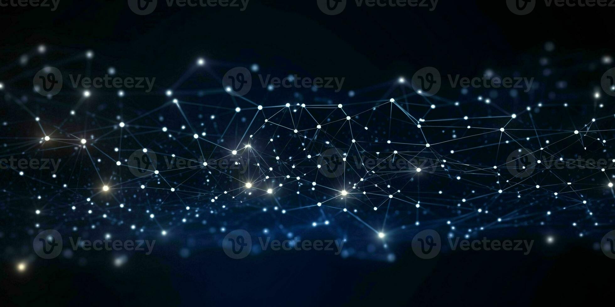 AI generated Technology Network Connection Background. Big Data Banner. Generative AI photo