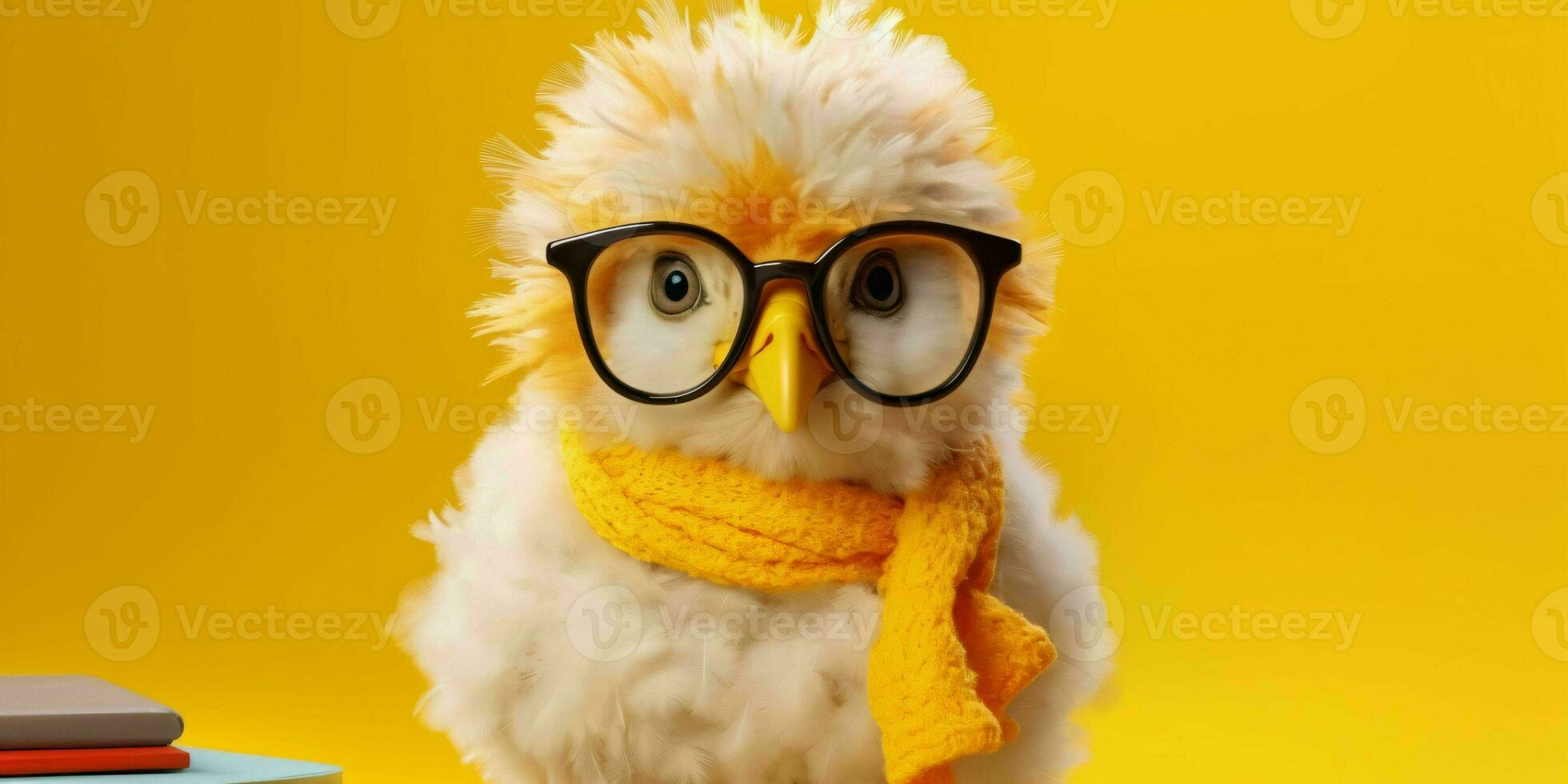 AI generated Cute and Funny Chicken Wearing Glasses and Casual Outfit. Generative AI photo