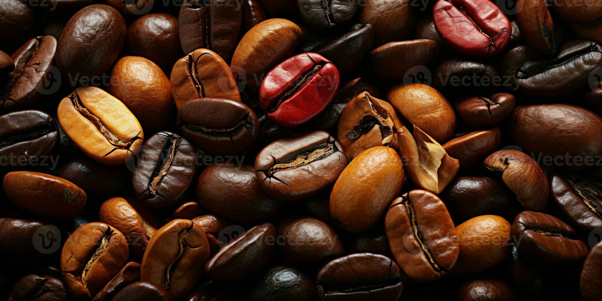 AI generated Coffee Beans Background. Roasted Coffee Texture Background. Generative AI photo
