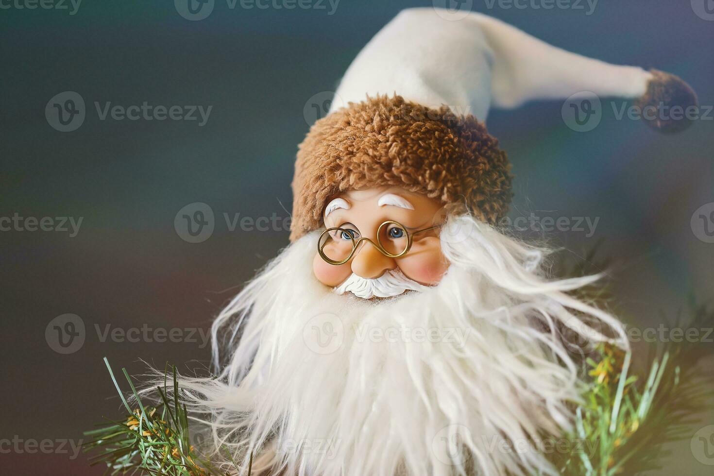 Closeup photo of a Santa Claus toy