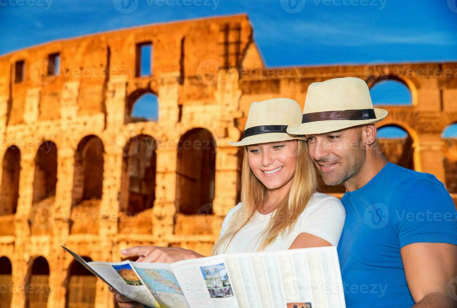 Active young family in Rome photo