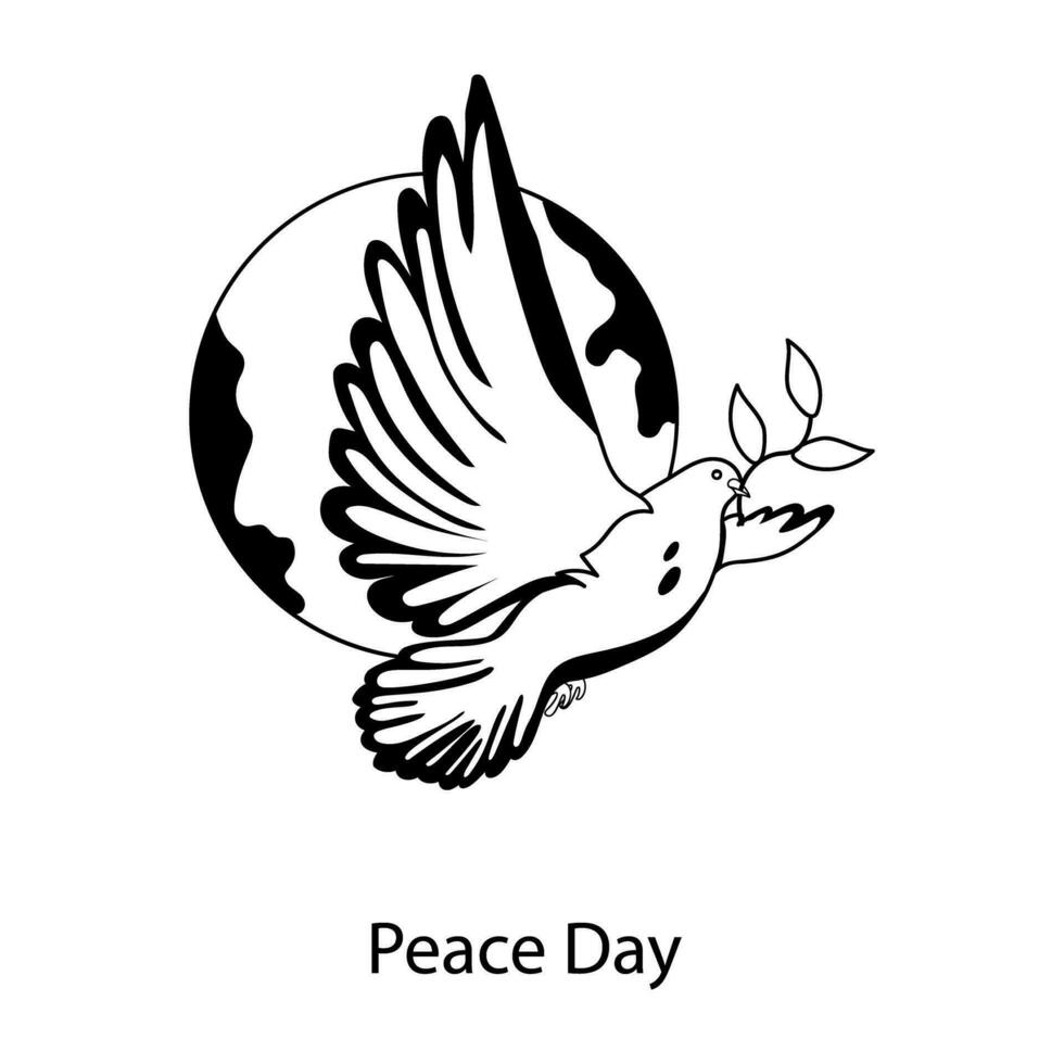 Trendy Peace Day vector