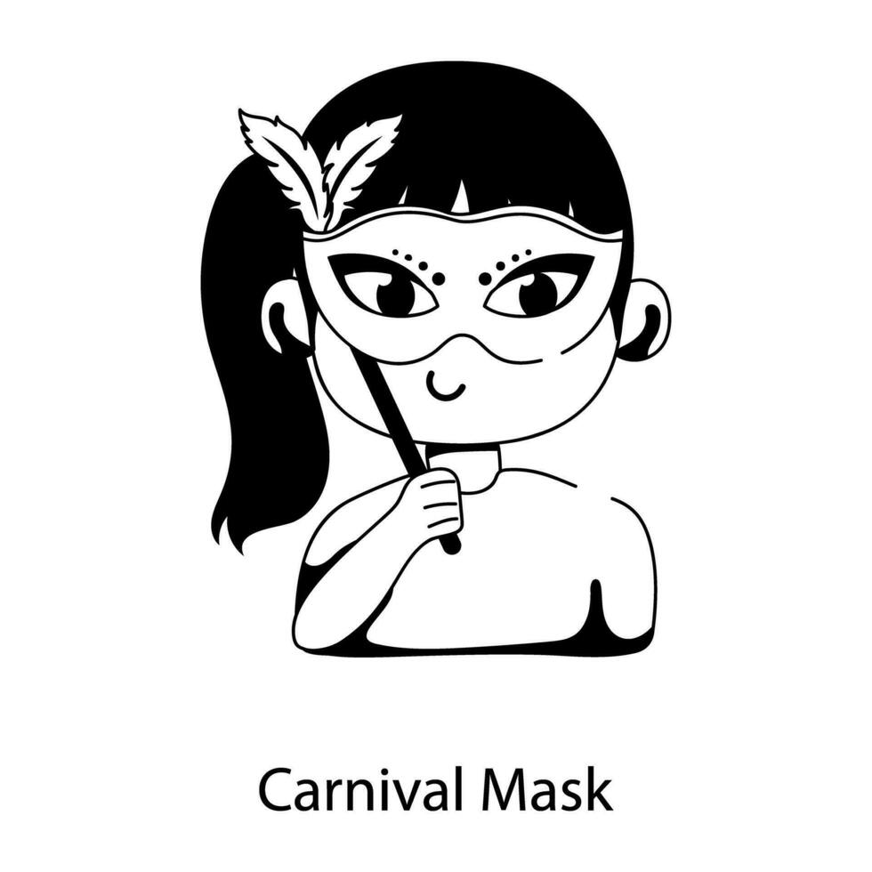 máscara de carnaval de moda vector