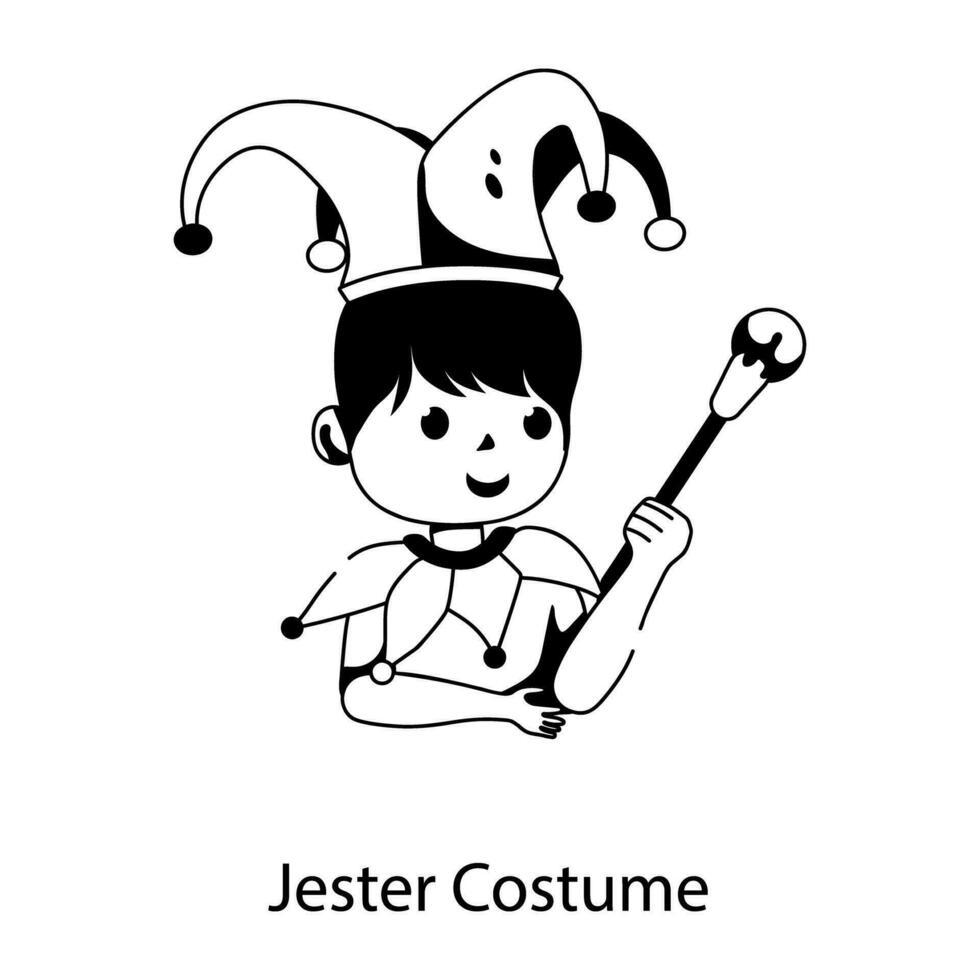 Trendy Jester Costume vector