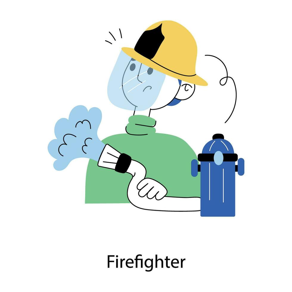 Trendy Firefighter Concepts vector