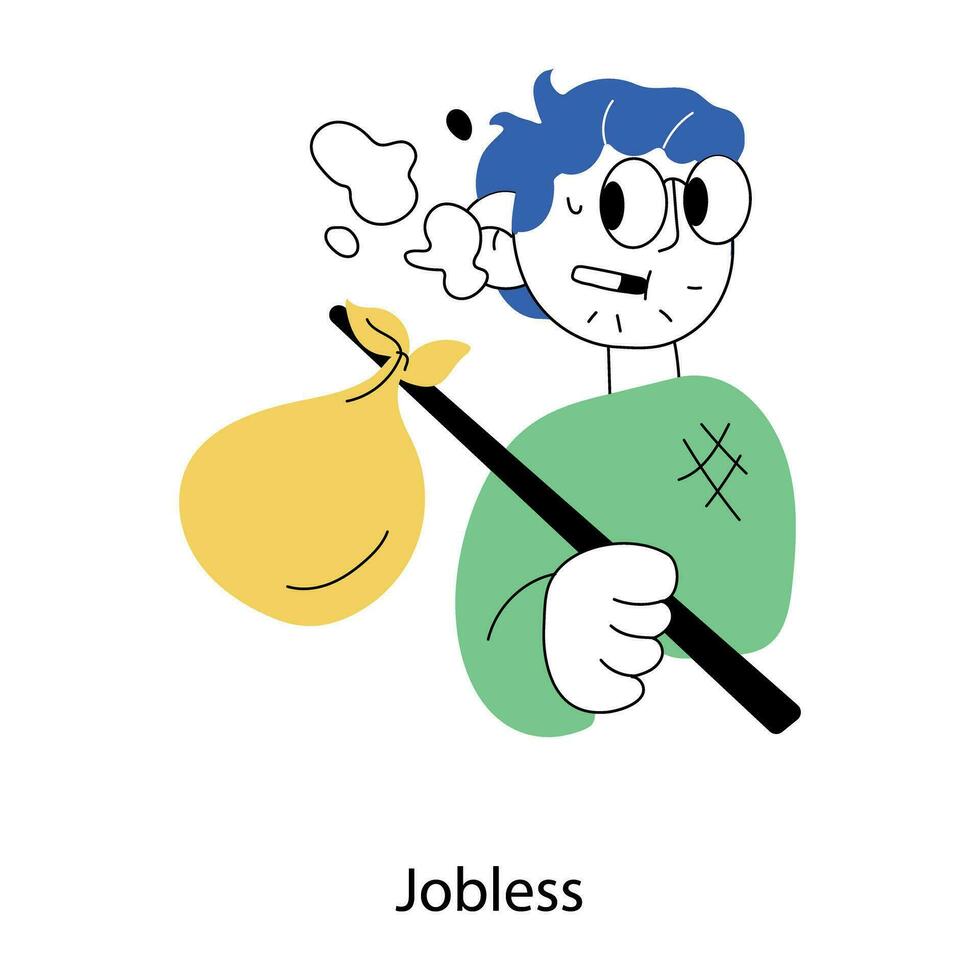 Trendy Jobless Concepts vector