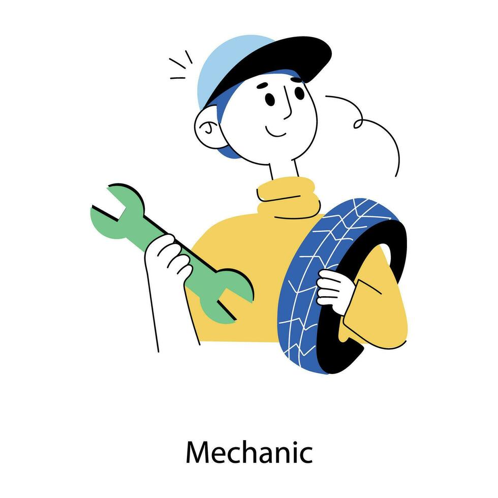 Trendy Mechanic Concepts vector
