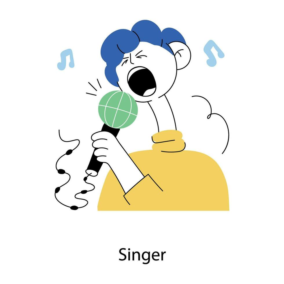 Trendy Singer Concepts vector