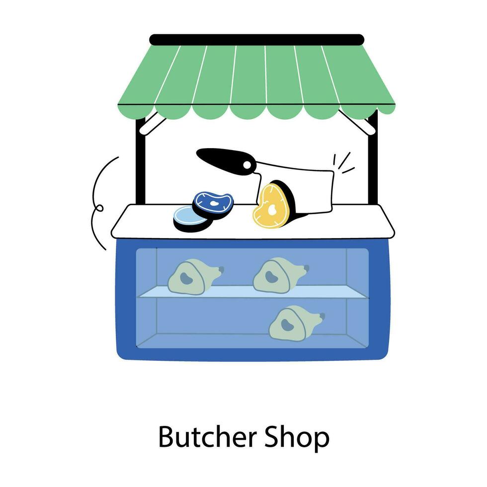 Trendy Butcher Shop vector