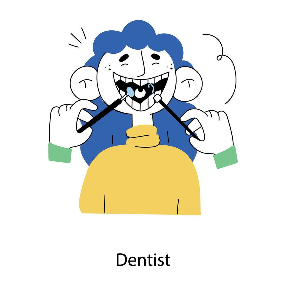 Trendy Dentist Concepts vector