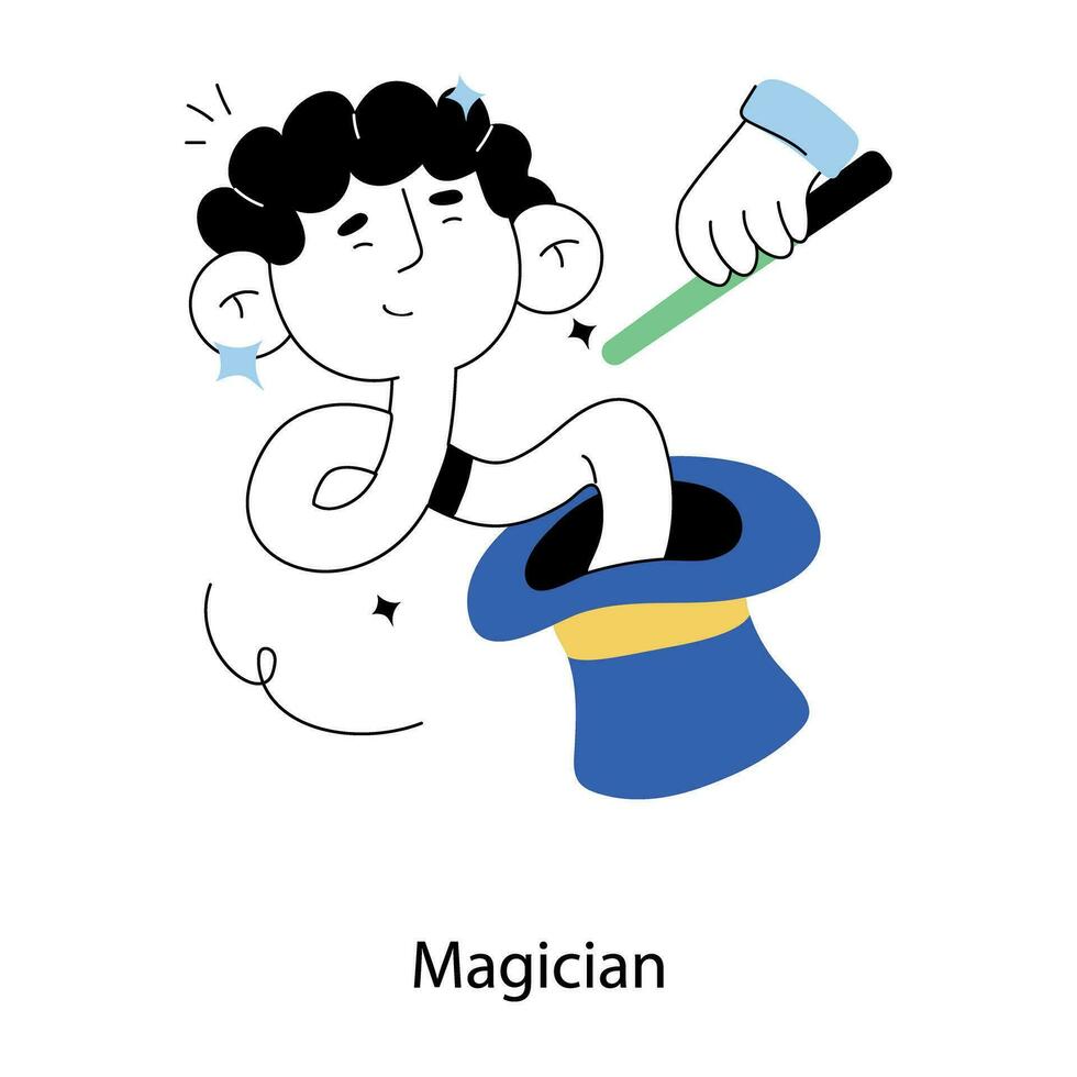 Trendy Magician Concepts vector