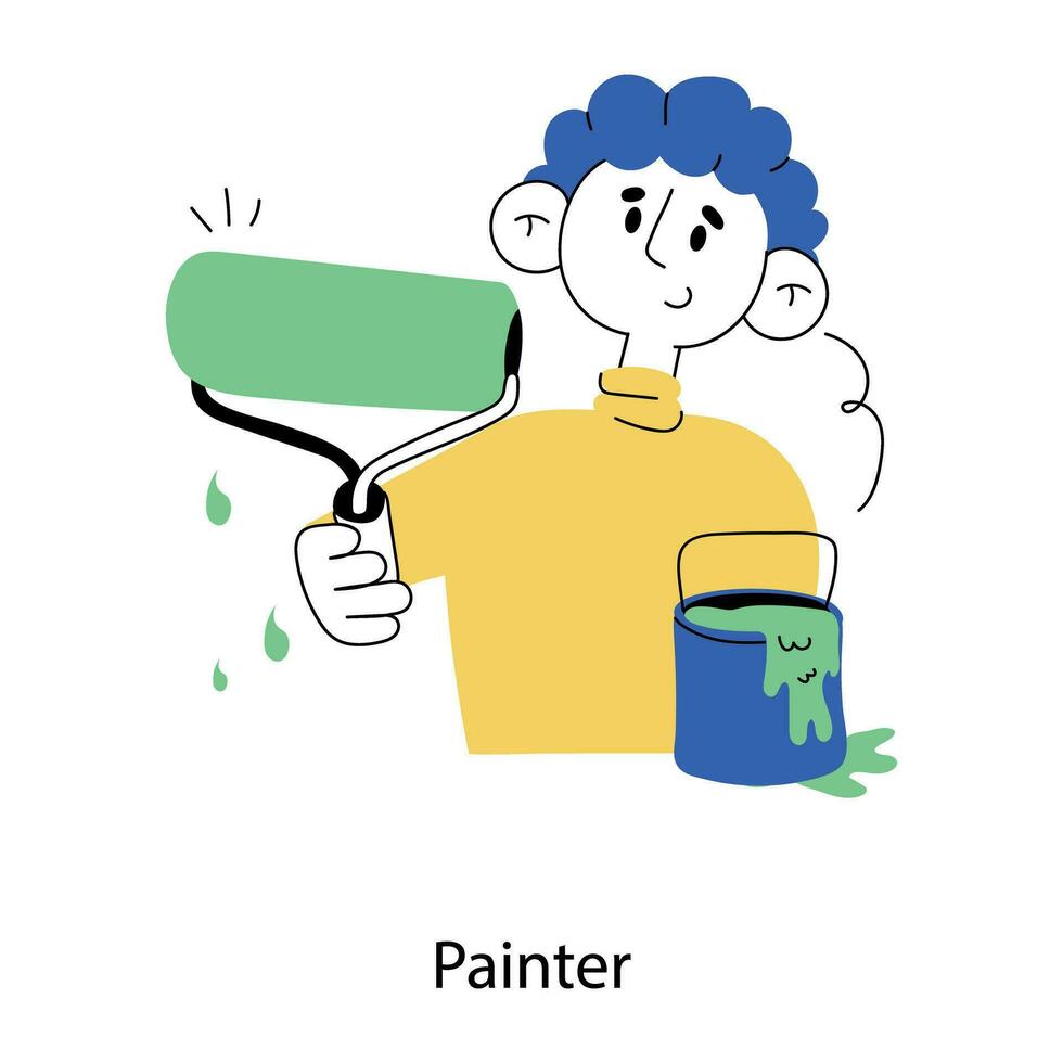 Trendy Painter Concepts vector