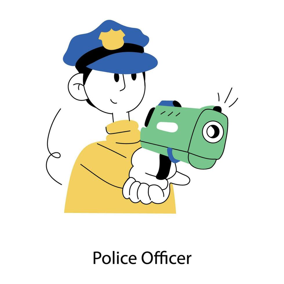 Trendy Police Officer vector