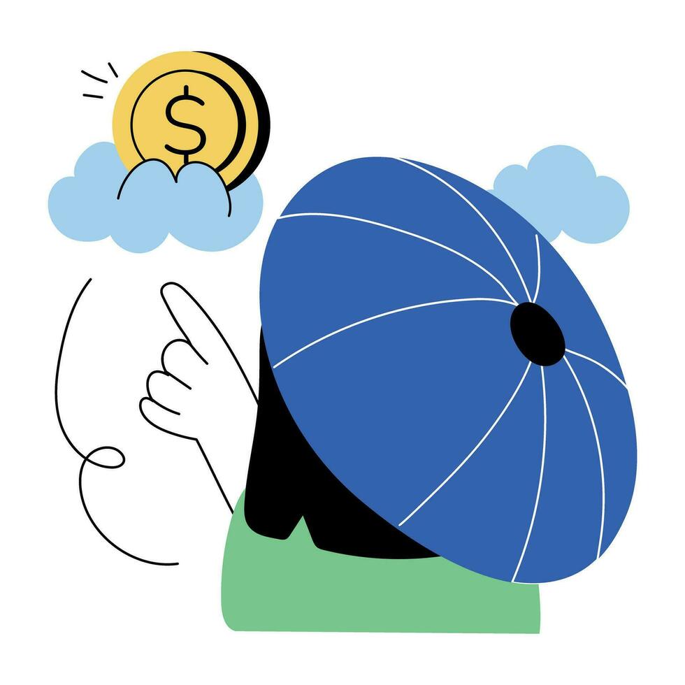 dinero en la nube de moda vector